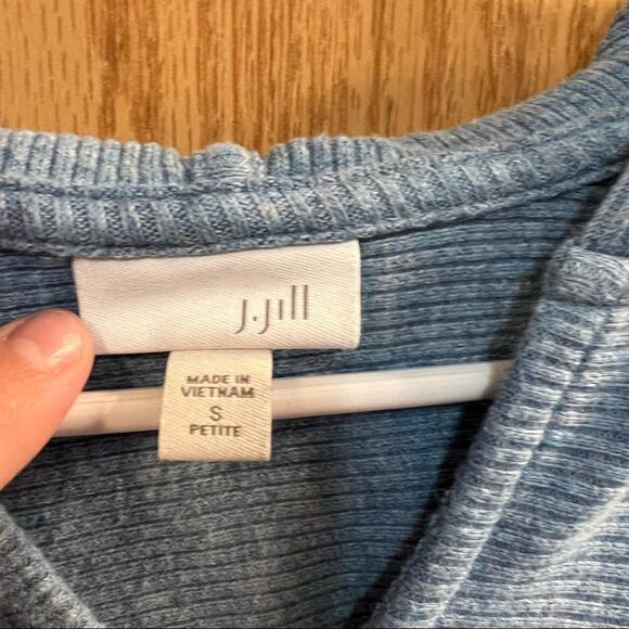 J. Jill Ribbed Keyhole Neck Hooded Top Size Small Petite - Picture 5 of 7